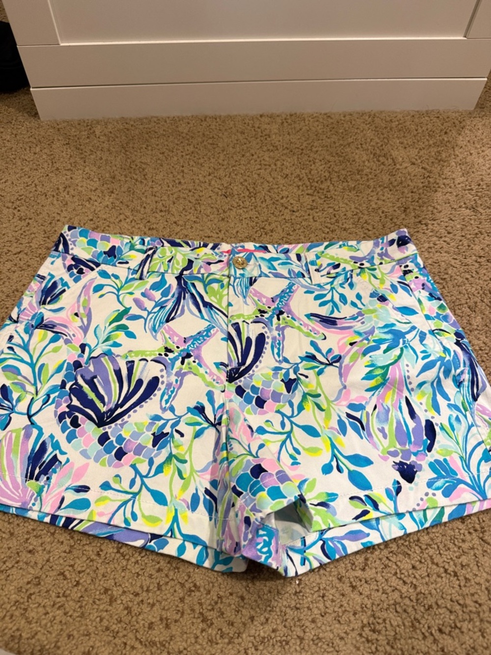 Women’s Lilly Pulitzer Pastel Floral Print Shorts - Pink Blue Green, Sz. 16